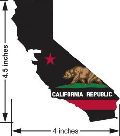 Black Background Die Cut California Flag Sticker