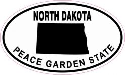 Oval North Dakota Peace Garden State Sticker