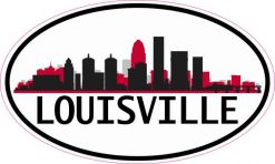 Red Oval Louisville Skyline Sticker
