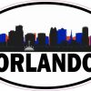Patriotic Oval Orlando Skyline Sticker