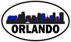 Patriotic Oval Orlando Skyline Sticker