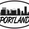 Oval Portland Skyline Sticker