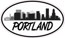 Oval Portland Skyline Sticker