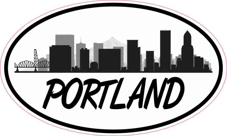 Oval Portland Skyline Sticker