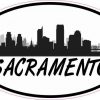 Oval Sacramento Skyline Sticker