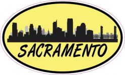 Yellow Oval Sacramento Skyline Sticker