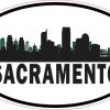 Green Oval Sacramento Skyline Sticker