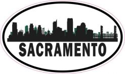 Green Oval Sacramento Skyline Sticker