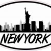 Oval New York Skyline Sticker