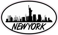 Oval New York Skyline Sticker