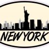 Yellow Oval New York Skyline Sticker