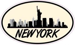 Yellow Oval New York Skyline Sticker