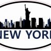 Navy Oval New York Skyline Sticker