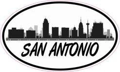 Oval San Antonio Skyline Sticker
