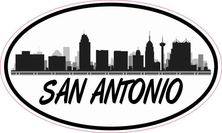 Oval San Antonio Skyline Sticker