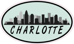 Green Oval Charlotte Skyline Sticker