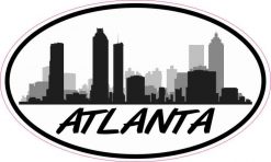 Oval Atlanta Skyline Sticker