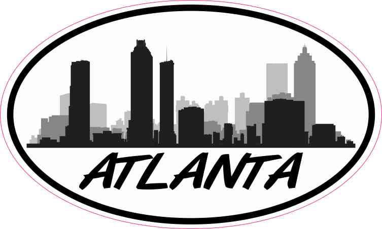 Oval Atlanta Skyline Sticker