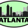 Green Oval Atlanta Skyline Sticker