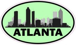 Green Oval Atlanta Skyline Sticker
