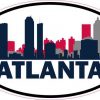 Patriotic Oval Atlanta Skyline Sticker
