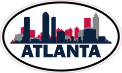 Patriotic Oval Atlanta Skyline Sticker