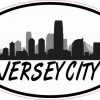 Oval Jersey City Skyline Sticker