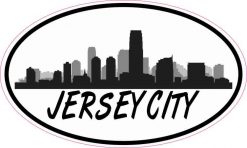 Oval Jersey City Skyline Sticker