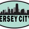 Blue Oval Jersey City Skyline Sticker