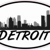 Oval Detroit Skyline Sticker