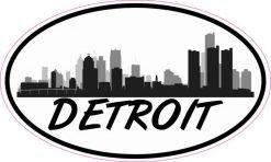 Oval Detroit Skyline Sticker