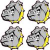 Yellow Collared Bulldog Stickers