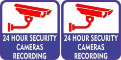 24 Hour Security Cameras Recording Stickers