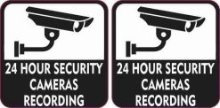 24 Hour Security Cameras Recording Stickers