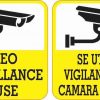 English Spanish Video Surveillance Stickers
