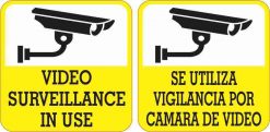 English Spanish Video Surveillance Stickers