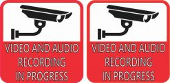 Red Video and Audio Recording in Progress Stickers