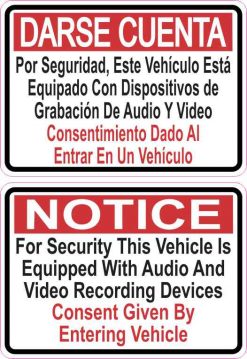 Spanish English Audio and Video Recording Consent Stickers