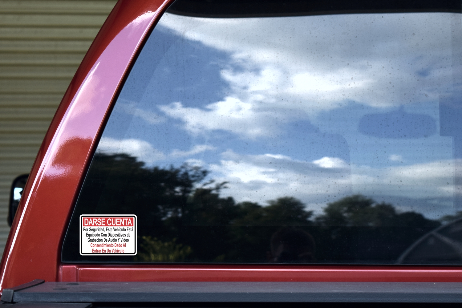 3.5 x 2.5 Red Spanish English Audio and Video Recording Consent Stickers - Image 2