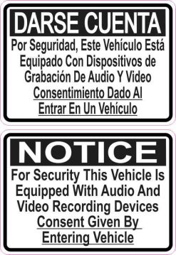Spanish English Audio and Video Recording Consent Stickers