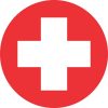 Round Cross Medical Symbol Sticker