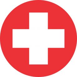 Round Cross Medical Symbol Sticker