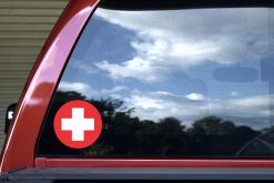 Round Cross Medical Symbol Sticker