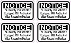 Notice Audio and Video Recording Stickers