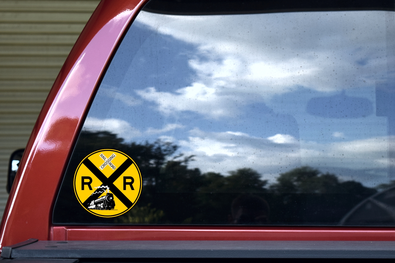 Train Railroad Crossing Sticker