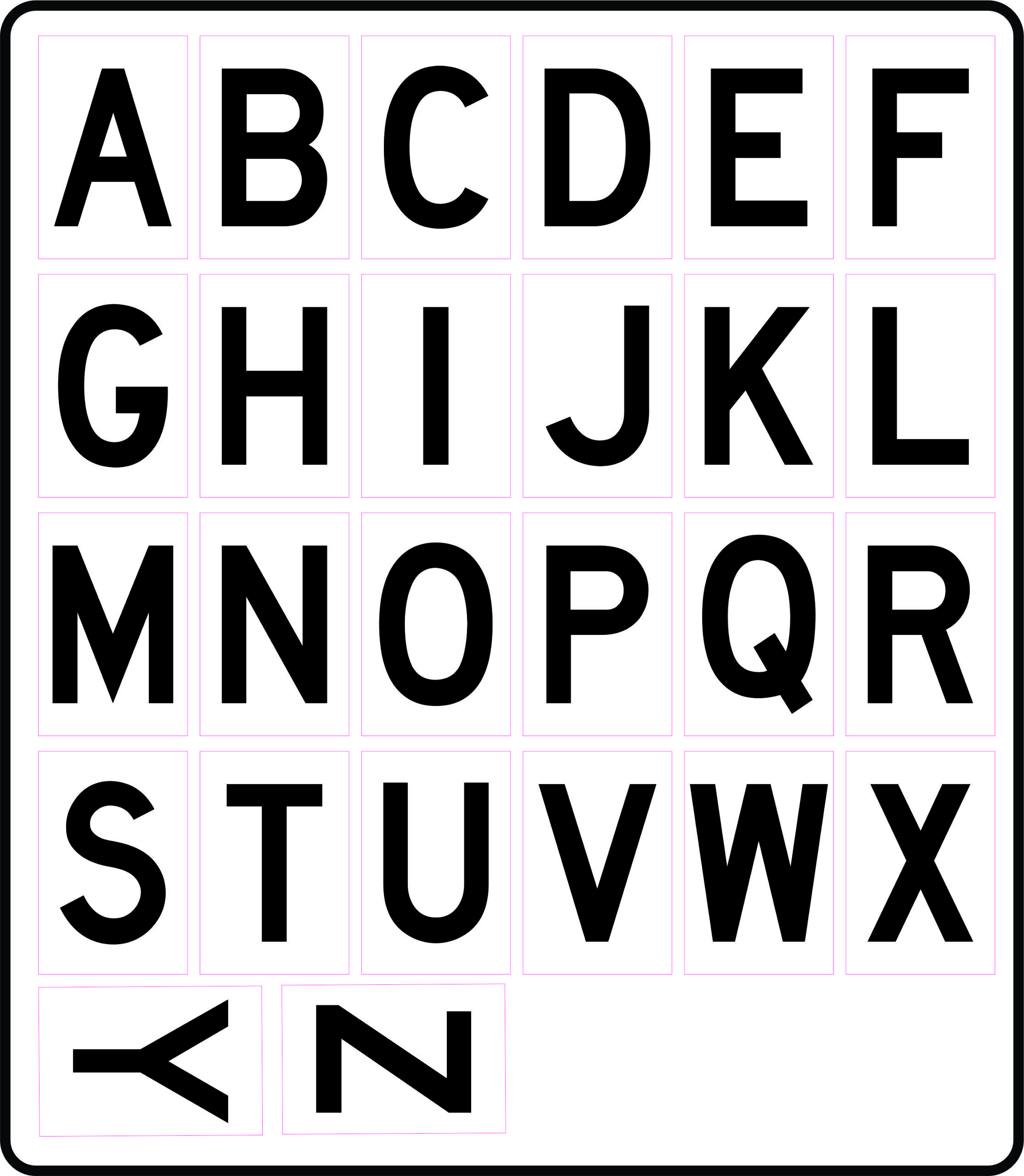 Vinyl Alphabet Stickers - Single Letter Sheets