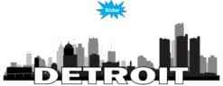 10in x 3in Detroit Skyline Sticker