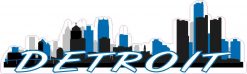 Light Blue Detroit Skyline Sticker