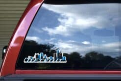 10in x 3in Light Blue Detroit Skyline Sticker