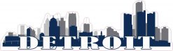 Blue Detroit Skyline Sticker